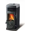 Nordica Stufa a Legna NORDICA SUPER JUNIOR in acciaio Smaltato da 5kw 143 m3 Colore Nera