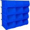 Akro-Mils 30240 AkroBins Contenitori di Stoccaggio in Plastica, Contenitori Impilabili Salvaspazio per Garage, Dispensa, Organizzazione Hobby, 38,1 cm x 20,32 cm x 17,78 cm, Blu, Confezione da 12