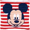 Vervaco Cuscino per punto croce Disney Topolino Topolino ricamato predefinito in cotone, multicolore, 25 x 25 x 0,3 cm