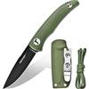 TONIFE Nova Full Tang Coltello da Caccia Campeggio a Lama Fissa 6,8cm con Guaina Kydex Regolabile Facile Portabile con Cordino in Paracord per Outdoor, Sopravvivenza e Bushcraft