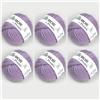 MARUSSIA Lillemor by Permin - 6 gomitoli di lana merino biologica per bambini, bambini e adulti (04 viola chiaro)