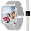 Popglory Smartwatch Uomo Donna 1.85 Orologio Chiamate Assistente AI 100 modalità