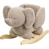Nattou Dondolo per Bambini n Morbido Tessuto di Orsacchiotto, Elefante, Cintura di Sicurezza Inclusa, Allegro dondolio avanti e Indietro, Circa 60 cm, Lapidou, Poliestere/Legno, Taupe