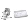 kk Kinderkraft Kinderkraft Lettino da Campeggio LOVI, Culla a Dondolo, Cappottina, Materasso, Pieghevole, per Neonati, 0-15 Kg, Grigio & Italbaby 050.6010-22 Fasciatoio 2 lati, In Morbido Pvc, Grigio (Jolie Grey)