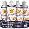Coccolino Ammorbidente Concentrato Delicato e Soffice Petalo di Rosa, Ammorbidente Lavatrice Dermatologicamente Testato, Freschezza Lunga Durata, 45 Lavaggi, 8 x 952 ml