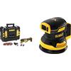 DEWALT DCS355NT-XJ Utensile Multi-Funzione ad oscillazione, motore Brushless, in valigetta TSTAK senza batteria e caricabatterie & DCW210N-XJ Levigatrice 18V XR Brushless, 125 Mm, 18 V, Standard