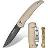 TONIFE Nova Full Tang Coltello da Caccia Campeggio a Lama Fissa 6,8cm con Guaina Kydex Regolabile Facile Portabile con Cordino in Paracord per Outdoor, Sopravvivenza e Bushcraft