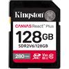 Kingston Technology 128GB Canvas React Plus SDXC UHS-II 280R/100W U3 V60 for