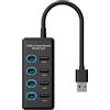 No USB2.0 HUB Docking Station 4 Porte con Interruttore di Ricarica USB2.0 Hub 6623