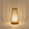 Lampada da Tavolo in Bambù Intrecciato Fatto a Mano Lanterna da Tavolo Etnica
