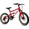 IBK BICICLETTA 20'' BIAMMORTIZZATA MOUNTAIN BIKE BICI FRENI DISCO CAMBIO 7 VEL.