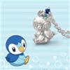 U-TREASURE Pokemon Piplup Collana Argento SV925 U-Treasure Giappone Zaffiro Blu Topazio