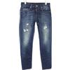 TAKESHY KUROSAWA Jeans Uomo W32 Slim Blu In Cotone 100% Distressed