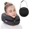 CSJT Cuscino da viaggio in memory foam compresso, cuscino cervicale, comodo, supporto per il collo, lavabile in lavatrice, accessori essenziali da viaggio per ufficio, volo, auto e pause per dormire