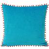 Paoletti Velvet Pompom 45X45 PCU Teal/Cor, Cotone, 45x45cm