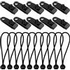 HOTUT Ganci per Teloni, Clip per Tende con 12 Corde Elastiche a Sfera, 12 Mosche