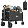 Outsunny Carrello da Giardino da 180L con 4 Ruote Girevoli, Carrello Spiaggia Pi