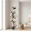 Finto Fiore di Magnolia Artificiale in Vaso da Interno Pianta Artificiale Con