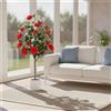 Albero di Rose Artificiali da Interno Rosa Artificiale in Vaso Finto per Patio