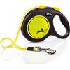 Croci Flexi New Neon Tape, Guinzaglio per Cani Allungabile Riflettente, Taglia L