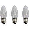 Hellum 920031 Candela ondulata di ricambio per luci fiabesche con 15+16 bruciatori/illuminazione interna ed esterna/bianco caldo/chiaro/base E10 / 16 V / 3 W / 22 lm/ 3 pezzi