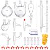 VEVOR Kit di distillazione da laboratorio, kit di distillazione 3.3 Boro con 24, 40 giunti, distillazione di oli essenziali da 1000 ml, set di attrezzature per vetreria da 29 pezzi