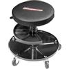 Mannesmann Brüder Mannesmann M00355 - Sgabello da officina, regolabile in altezza, con ripiano per attrezzi e seduta imbottita, per officina, garage e montaggio