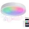 KSIX smart your tech Plafoniera SmartLED KSIX Helios, design rotondo, altoparlante, RGBIC + CCT, Ø 40 x 10 cm, 3400 lm, 25,5 W, App Tuya, bianco