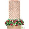 PANNELLO GRIGLIATO GRIGLIA LEGNO RAMPICANTI PATIO CON VASO FIORIERA L90xP32xH180