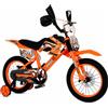 BricoShop24 Bicicletta da Cross per Bambini 16" Arancione con Freni a Disco Rotelle