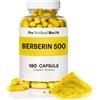 Pro Natural Health Berberina 500 mg (180 capsule) Made in Germany vegano alta dose 97% di berberina
