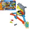 Hot Wheels - Squalo Scontri in Spiaggia, pista con sistema Speed Snap e veicolo