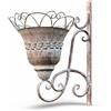 Cestino Portafiori con Staffa Vintage Fioriera in Ferro Battuto Decorativo