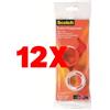 3M 12 X 3M Nastro Adesivo Scotch 2 Rotoli da 10 Metri con Chiocciola