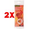 3M 2 X 3M Nastro Adesivo Scotch 2 Rotoli da 10 Metri con Chiocciola