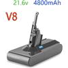 4.800Mah V8 Batteria Al Litio per Aspirapolvere Dyson V8 SV10 V8Absolute Fluffy