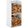 Relaxdays Scaffale per Legna da ardere Relaxdays, HxLxP: 80x40x30 cm, 2 Ripiani, stoccaggi