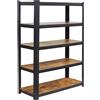 Relaxdays Scaffale Portata 500 kg, 200x100x40 cm, 5 Ripiani, Effetto Legno, Acci