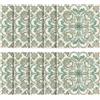 Elegante set di 10 adesivi design floreale per verde 5,91 x 5,91 pollici e 7,87