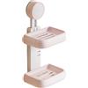 Portasapone con ventose forti doppio scomparto 13,7x10,4x11,8 cm