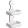 Portasapone con ventose forti doppio scomparto 13,7x10,4x11,8 cm
