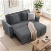 DecHome Divano Letto Clic-Clac 2 Posti Moderno in Ciniglia 168x85x86 cm Grigio