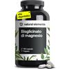 natural elements Magnesio Bisglicinato 300mg di magnesio elementare/dose giornaliera 180 capsule