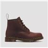 Dr. Martens 101 Stivali Stringati 6 Eye Crazy Horse in Pelle Rosso