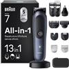 Braun RASOIO ELETTRICO RIFINITORE BARBA E CAPELLI 13IN1 ALL IN ONE SERIE 7 LAMA
