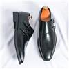 Scarpa Uomo Elegante Doppia Fibbia Nera Cerimonia Monk Strap Classica Z6P4N