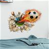 Pallone da calcio 3D Wall Art - Decalcomania PVC crepa passante per deco
