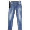 TAKESHY KUROSAWA Jeans Da Uomo W34 Slim Fit In Cotone Stretch Blu Distressed