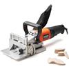 VEVOR Fresatrice a Lamelle 760W 5,9A 11600 giri/min, Tacca di Posizionamento a 45° con Sacchetto per Polvere, Fresatrice Biscottatrice Angolo Profondità Regolabile, Lavorazione del Legno