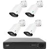 PNI Pacchetto di videosorveglianza NVR House IP716, 16 canali 4K, H.265, 4 telecamere IP125, 5MP, IP66